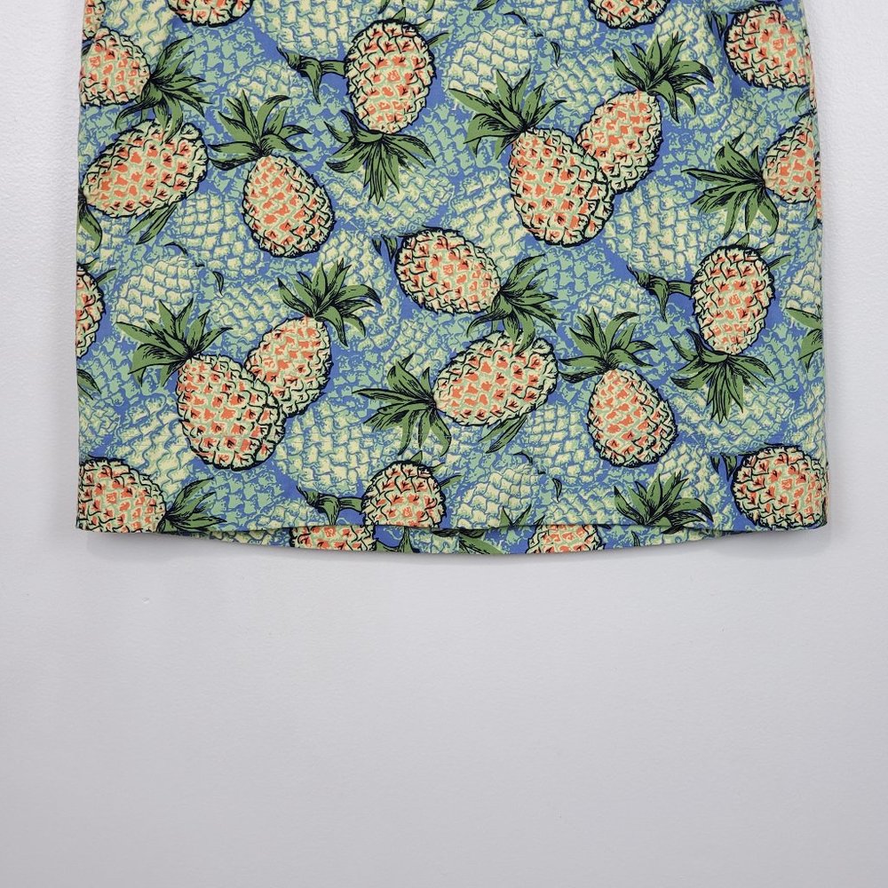 Talbots Factory Pineapple Pineapples Print Pencil Skirt With Pockets Size 12 - Picture 3 of 10